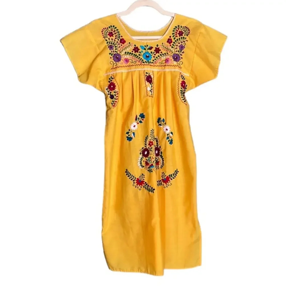 New Johnny Was‎ Inspired Women’s Handmade Cotton Square Neck Lounge Dress
